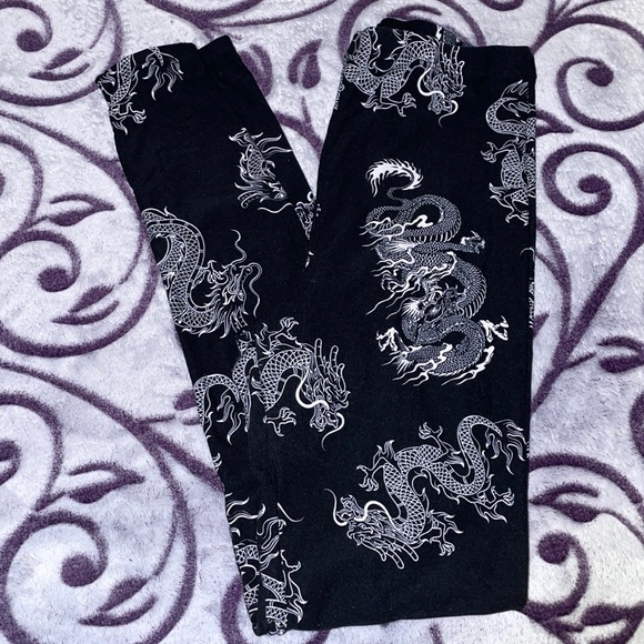 Dragon Print Leggings Streetwear Society XL - Picture 1 of 4